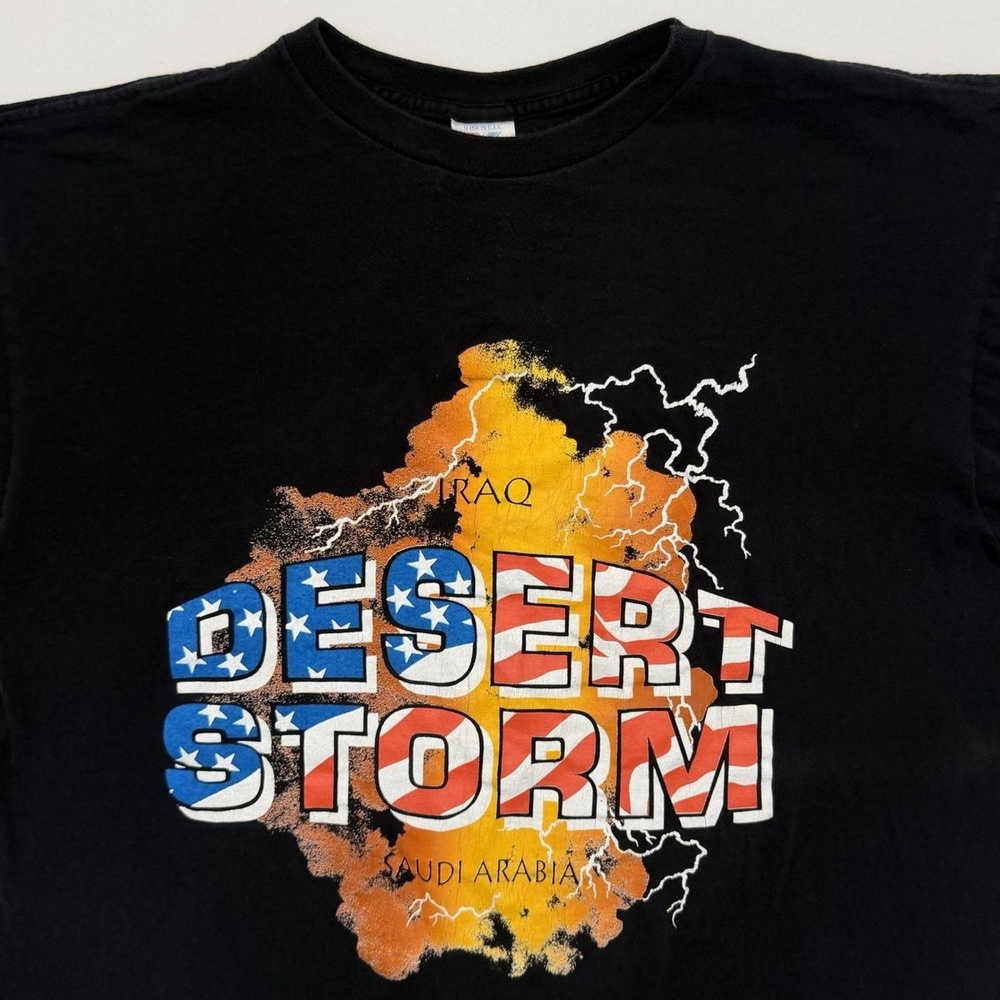 Vintage 90s Operation Desert Storm Black Single Stitch T-Shirt Men’s XL USA Tee